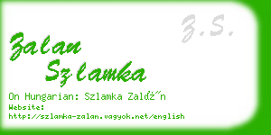 zalan szlamka business card